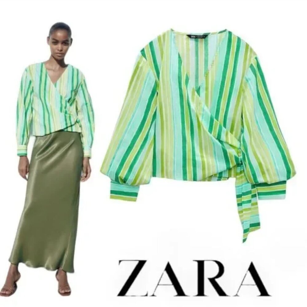 Zara Stripe Wrap Top